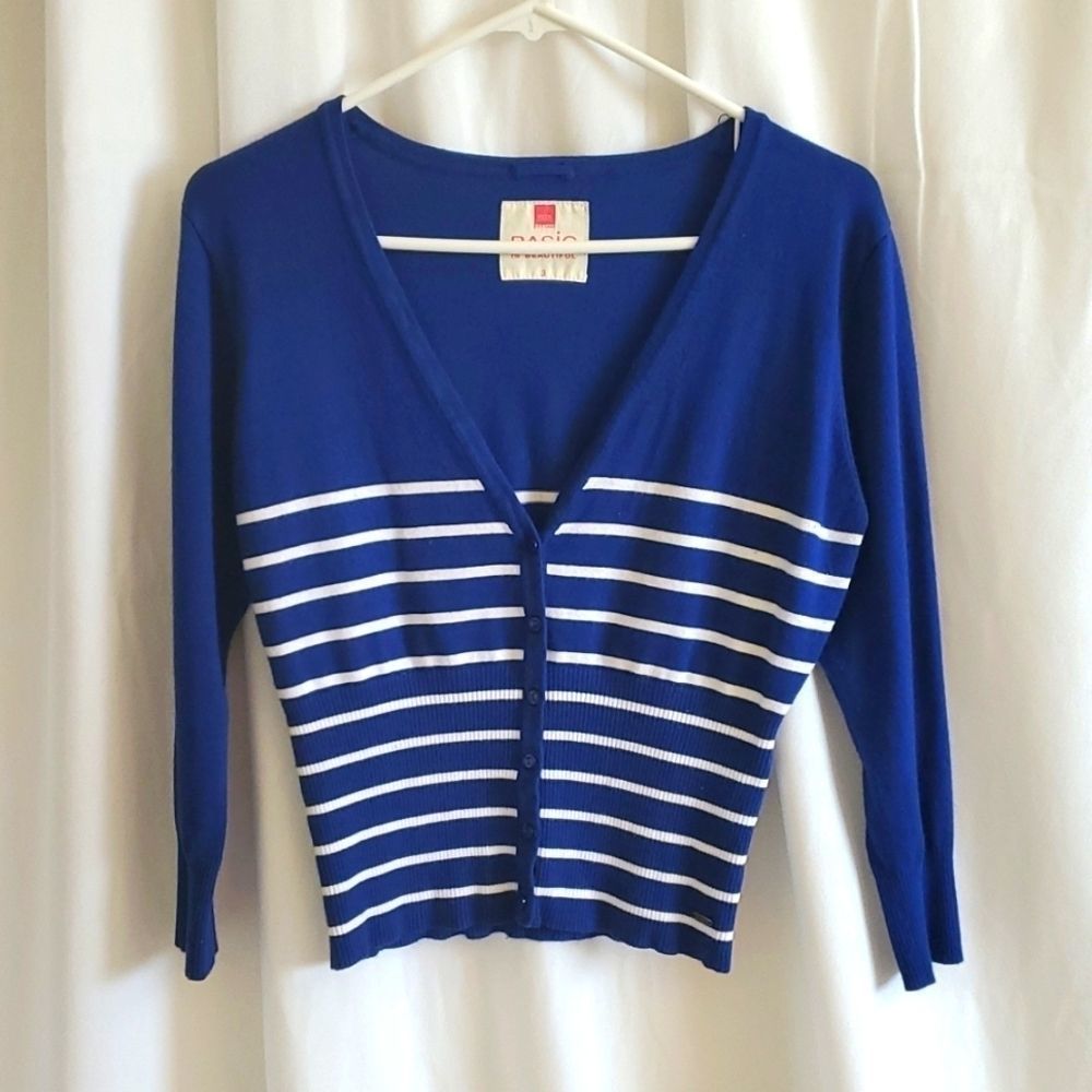 White and Blue Cardigan